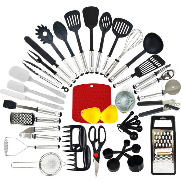 Non-Stick Spatula And Spoon Nylon Kitchen Utensils 44-Piece Cooking Spatula And Spoon Kitchen Utensils