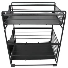 2-Layer Household Pull Out Kitchen Storage Rack Kitchen Office Cosmetic Organizer