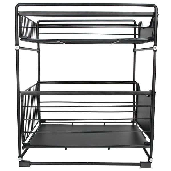 2-Layer Household Pull Out Kitchen Storage Rack Kitchen Office Cosmetic Organizer