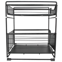 2-Layer Household Pull Out Kitchen Storage Rack Kitchen Office Cosmetic Organizer