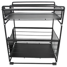 2-Layer Household Pull Out Kitchen Storage Rack Kitchen Office Cosmetic Organizer