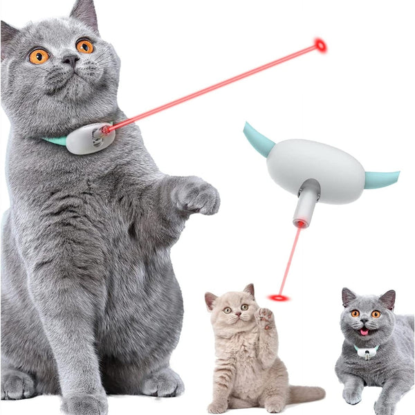 Automatic Cat Toy Smart Laser Teasing Cat Collar Electric USB Charging Kitten Amusing Toys Interactive Training Pet Items