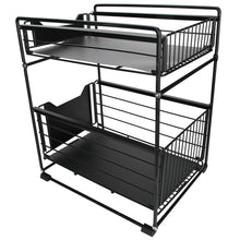 2-Layer Household Pull Out Kitchen Storage Rack Kitchen Office Cosmetic Organizer