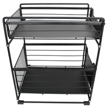 2-Layer Household Pull Out Kitchen Storage Rack Kitchen Office Cosmetic Organizer